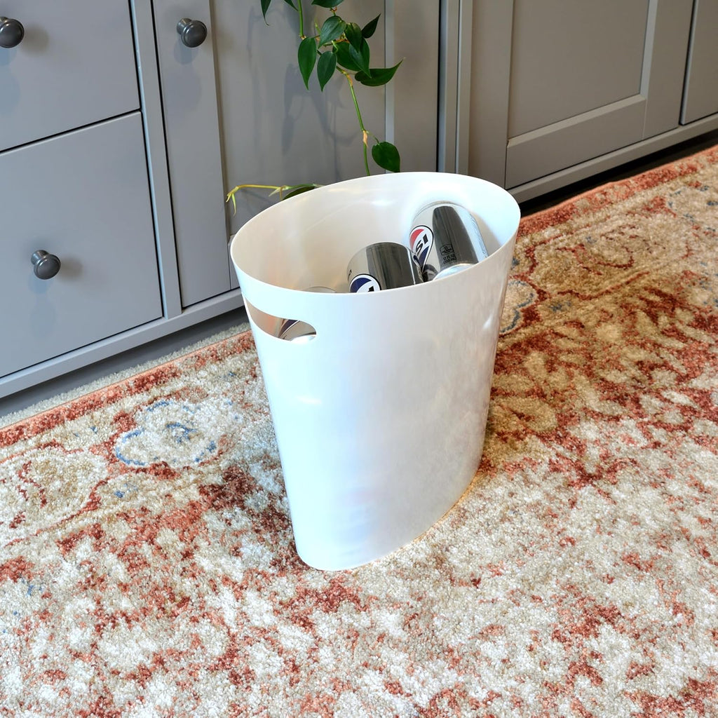 Youngever 2 Gallon Slim Trash Can, Plastic Garbage Container Bin, Small Trash Bin with Handles for