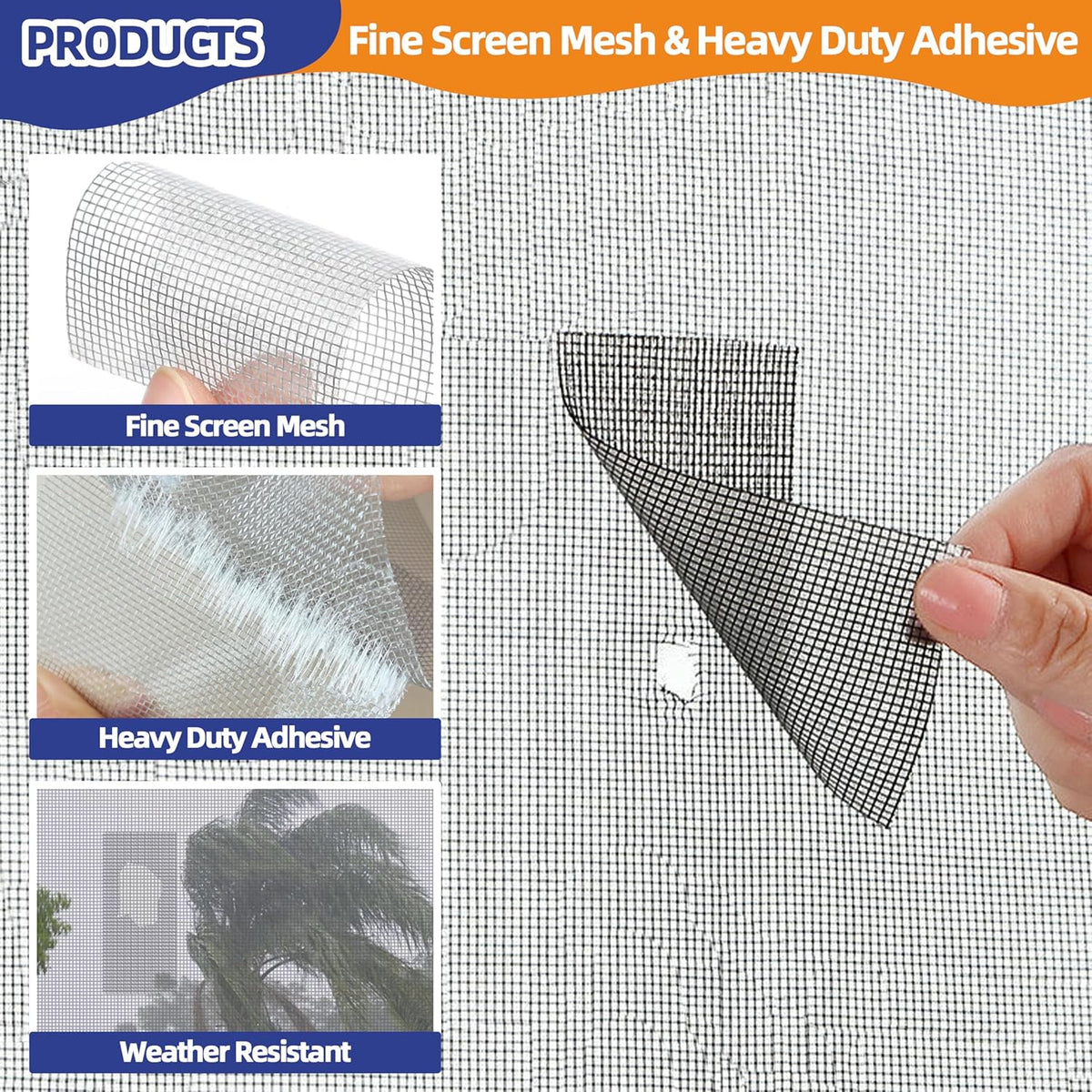 KING MOUNTAIN Black Window Screen Repair Tape,3inX15FT Heavy Duty Screen Repair Kit for Window