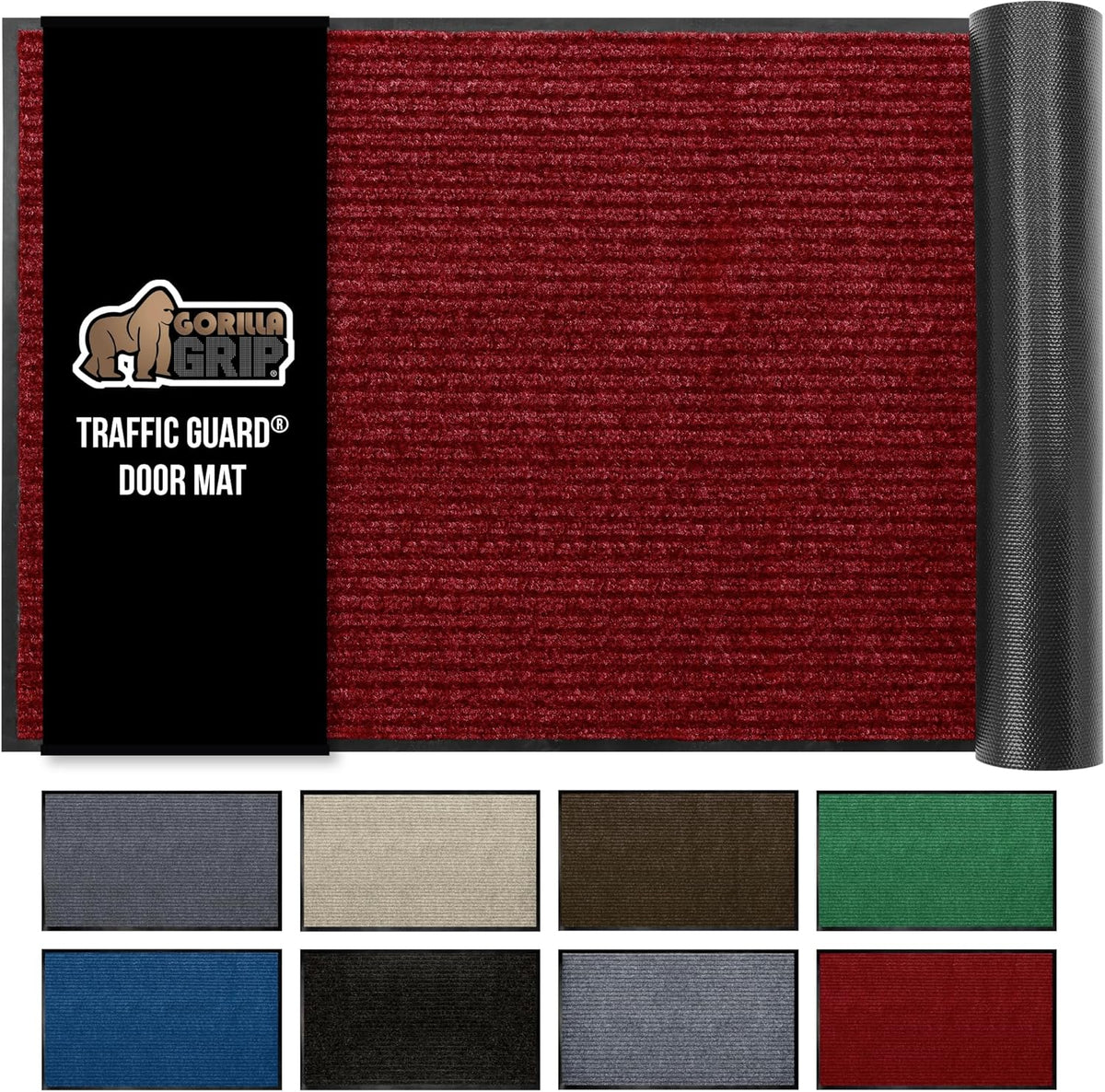 GORILLA GRIP Traffic Guard Door Mat, Heavy Duty Welcome Mats, Commercial Office Space Doormat