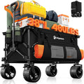 38"L Collapsible Wagon Cart Foldable, 460lbs Weight Capacity 220L Heavy Duty Folding Beach Wagons