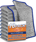 COBETE Non Scratch Wire Dishcloth,Double-Layer Wire Dishwashing Rags for Wet and Dry,Wire Miracle