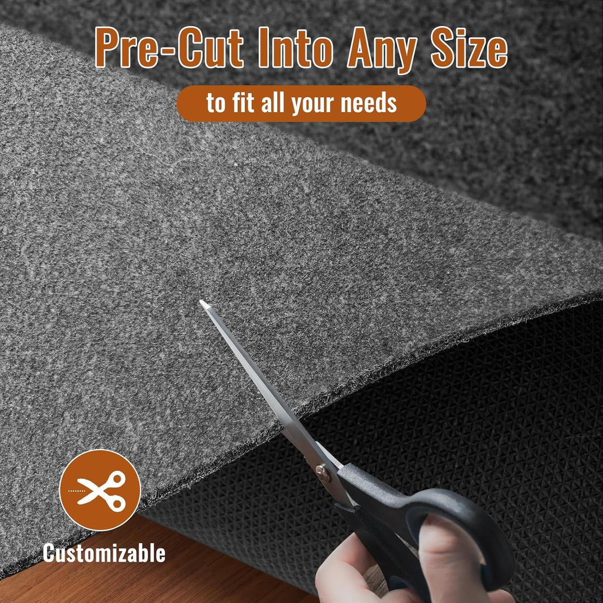 Felt Rug Pad, 2 x 3 Ft Rubber Non-Slip Rug Pad Gripper, Keep Rugs Secure and in Place, Extra Strong