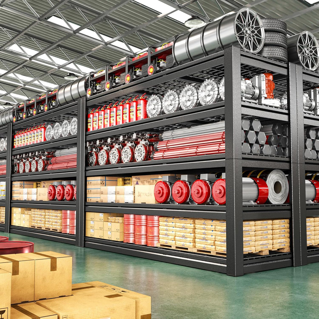 60.1" W Garage Shelving 3125LBS Metal Shelving Extra Wide Storage Shelves Adjustable 5 Tier Garage
