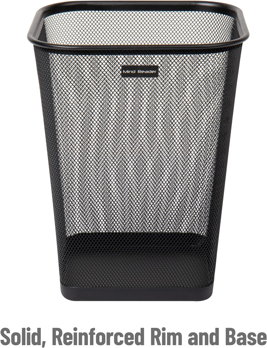 Mind Reader Mesh Trash Can, Waste Paper Basket, Square, Office, Metal Mesh, 9.75"L x 9.75"W x