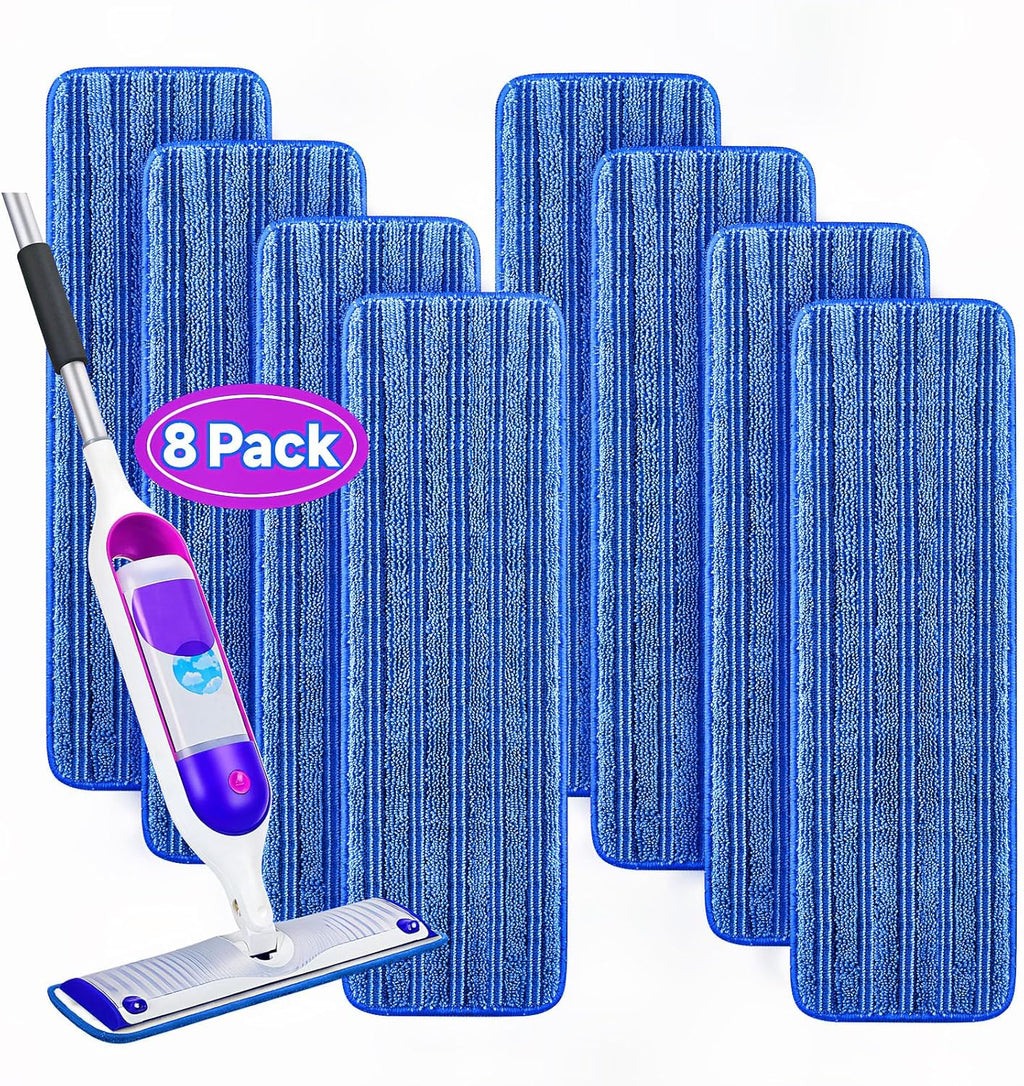 8 Pack Reusable Mop Pads Compatible for Swiffer PowerMop,Microfiber Mop Replacements Pads for
