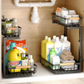 Under Sink Organizer, 2 Pack Under Sink Organizers and Storage, 2-Tier Pull Out Under Cabinet