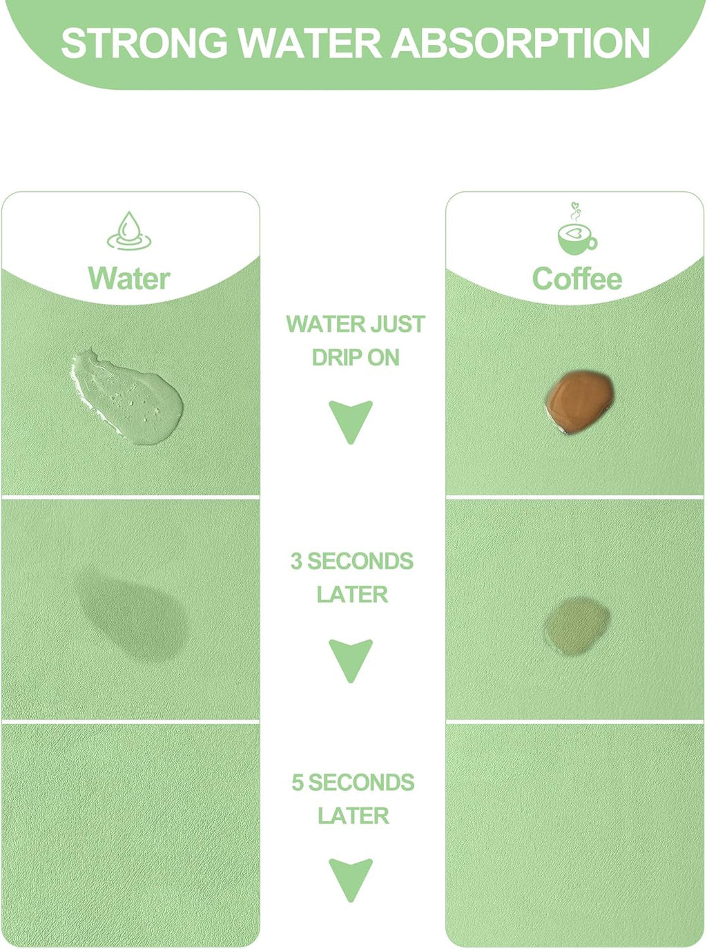 Dish Drying Mat for Kitchen Counter, 16"x24" Dish Drying Pad with Non-slip Rubber Backed, Hide