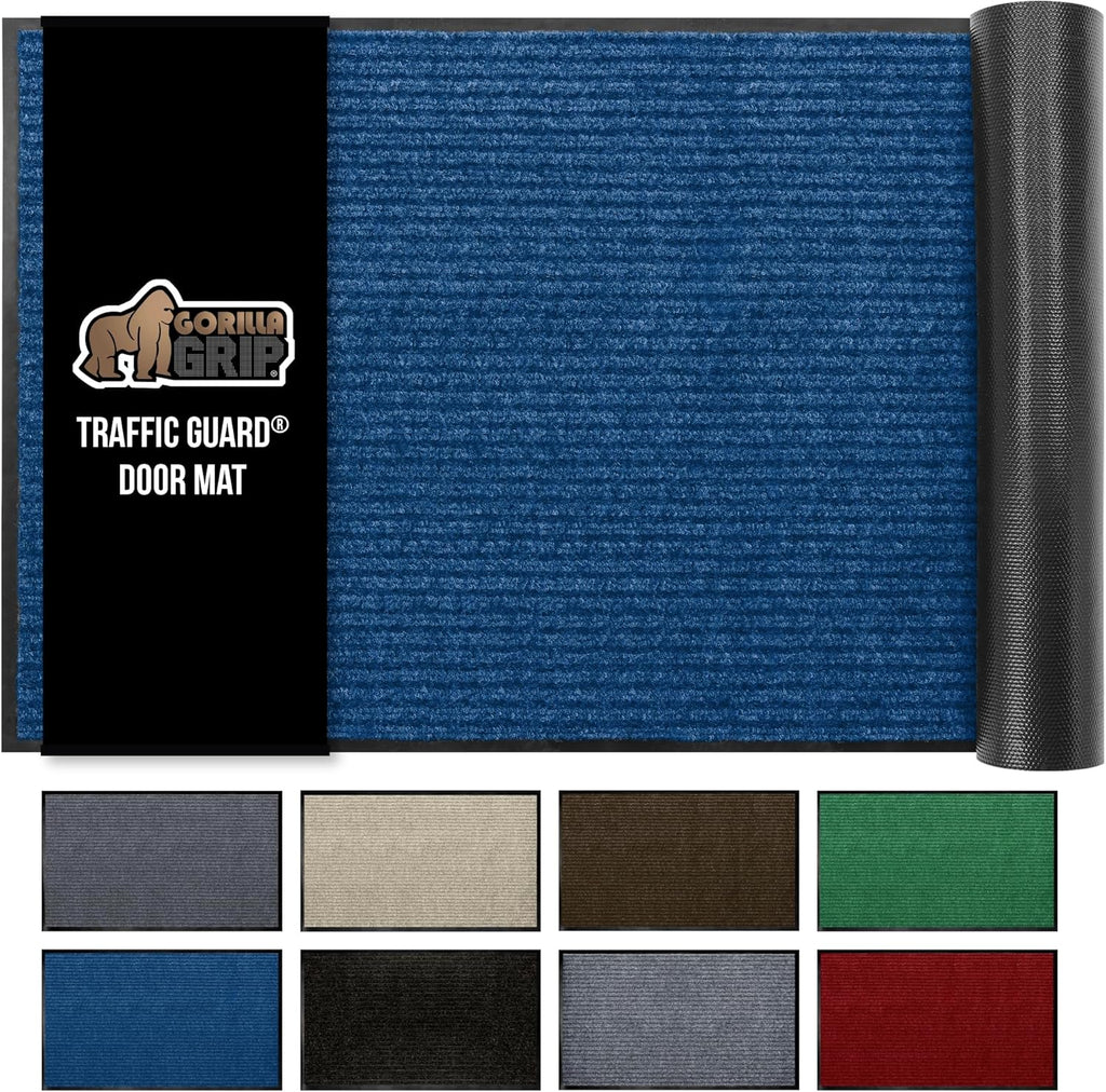 GORILLA GRIP Traffic Guard Door Mat, 47x35, Heavy Duty Welcome Mats, Commercial Office Space