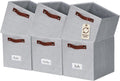 DECOMOMO Storage Bins, Cube Storage Bin with Labels, Fabric Storage Cubes for Shelves (11" / 6pcs