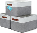 OrganiHaus Large Fabric Storage Baskets for Shelves 3 Pack, 15x11in Closet Storage Bins for