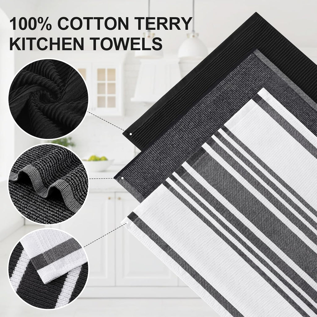 Homaxy Premium Kitchen Towels(18”x 28”, 9 Pack), Large Cotton 380 GSM Kitchen Hand Towels, Soft and