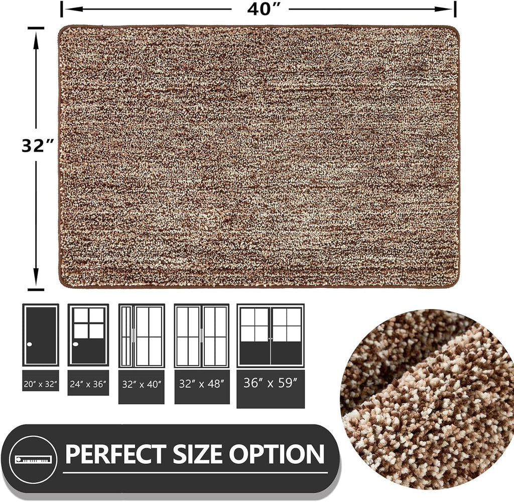 REFETONE Indoor Doormat, Front Door Mat 32"x40" Absorbent Rubber Backing Non Slip Door Mats