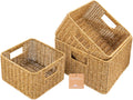 myHomeBody Wicker Storage Basket, Storage Cubes, Woven Baskets for Organizing, Resin Wicker Set of