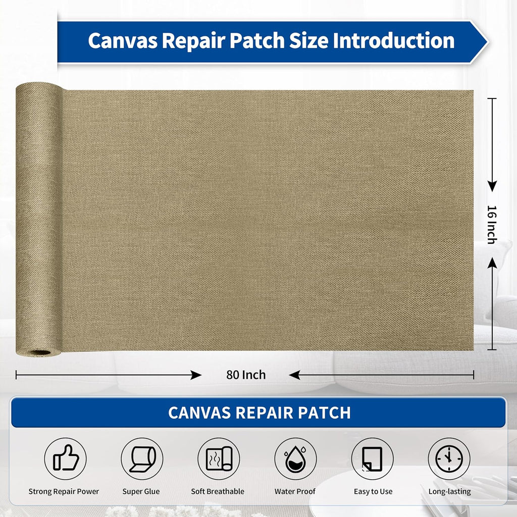 KING MOUNTAIN Linen Repair Patches, Self-Adhesive Linen Fabric Patches,16X80 inch Extra Size, Multi