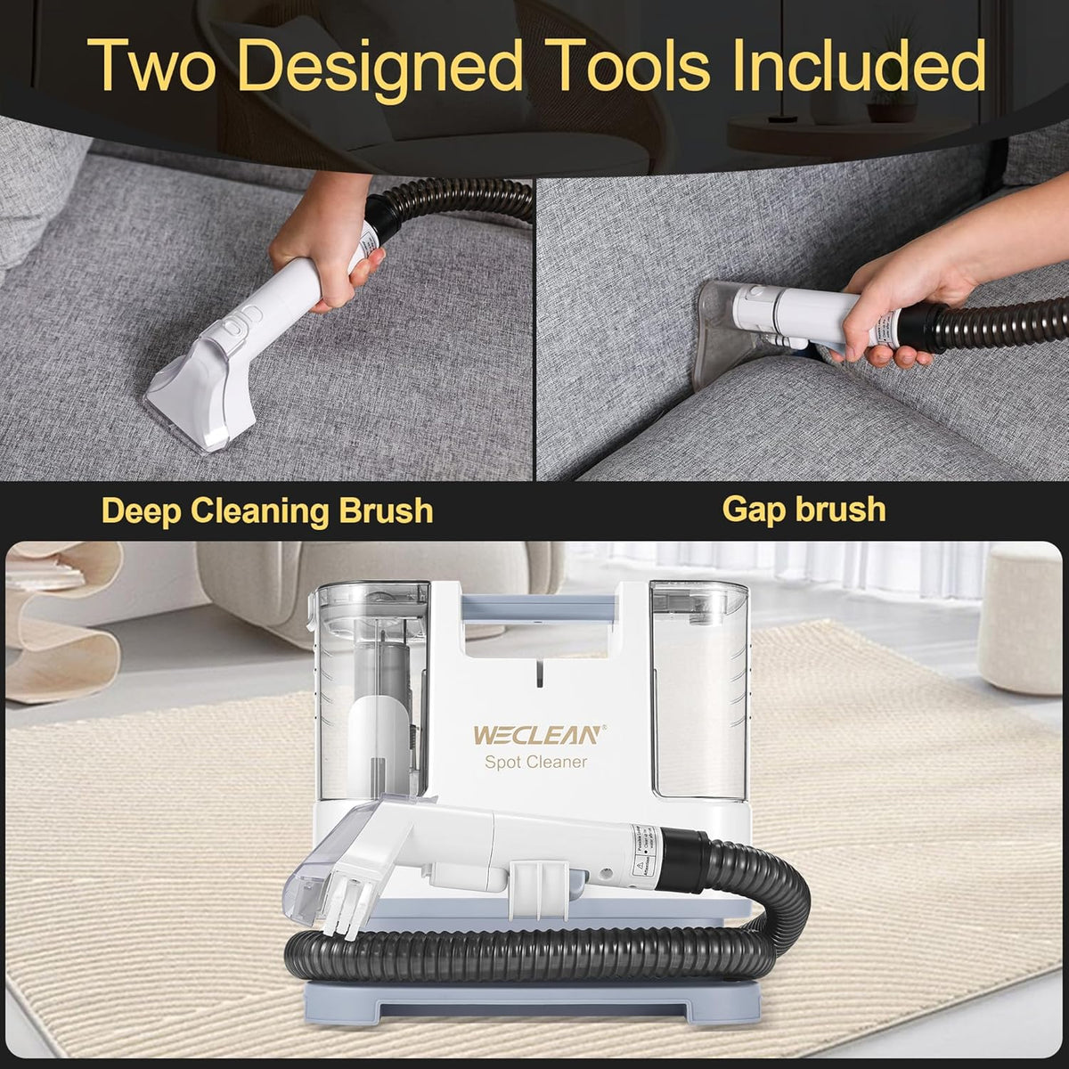 WECLEAN C1 Portable Extractor for Couch and Carpet Cleaner Upholstery Cleaner for Deep Cleaning