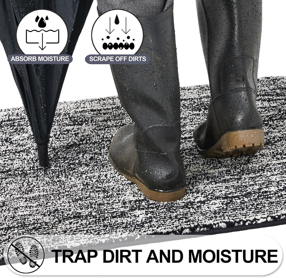 REFETONE Indoor Doormat, Front Door Mat 24"x36" Absorbent Rubber Backing Non Slip Back Door Mats