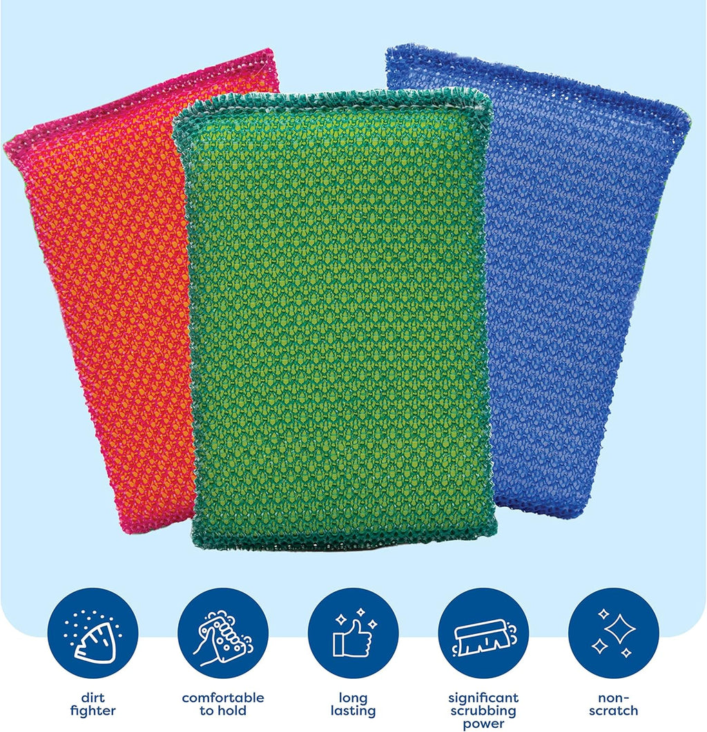 SCRUBIT Multi-Purpose Scouring Pad - Non-Scratch Cleaning Sponges for Pots, Pans, Dishes, Utensils