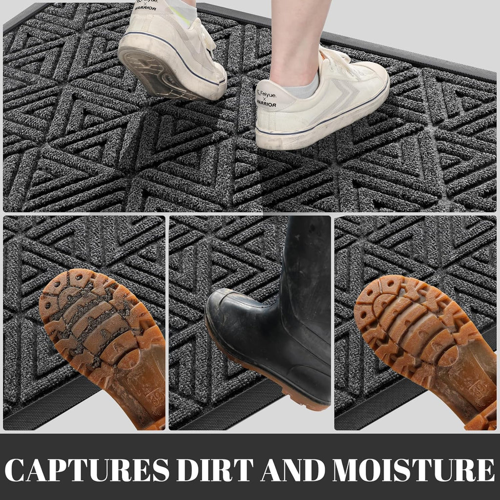 Yimobra Large Door Mat 36x24, All-Weather Waterproof Non-Slip Welcome Matt Outdoor, Heavy Duty Non