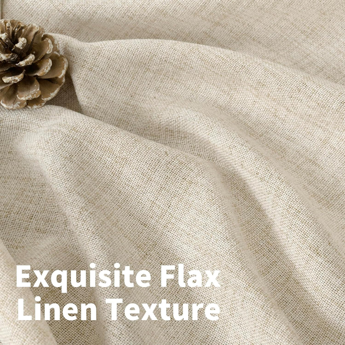 YoungsTex Boho Linen Curtains 36 Inch Length for Kitchen Cafe Window, Semi Sheer Half Window Drapes