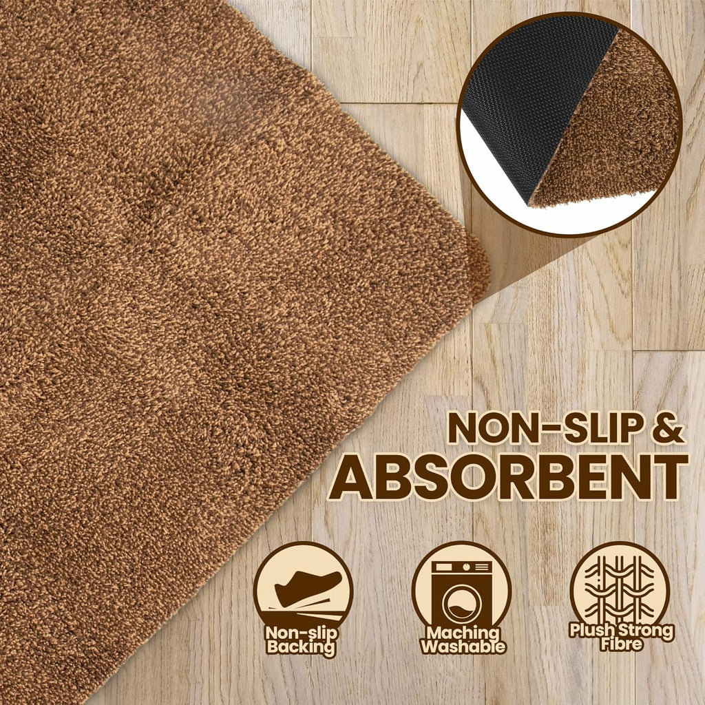 Premium Microfiber Indoor Door Mat – 36"x60" Washable Entry Mat, Non-Slip, Waterproof Backing