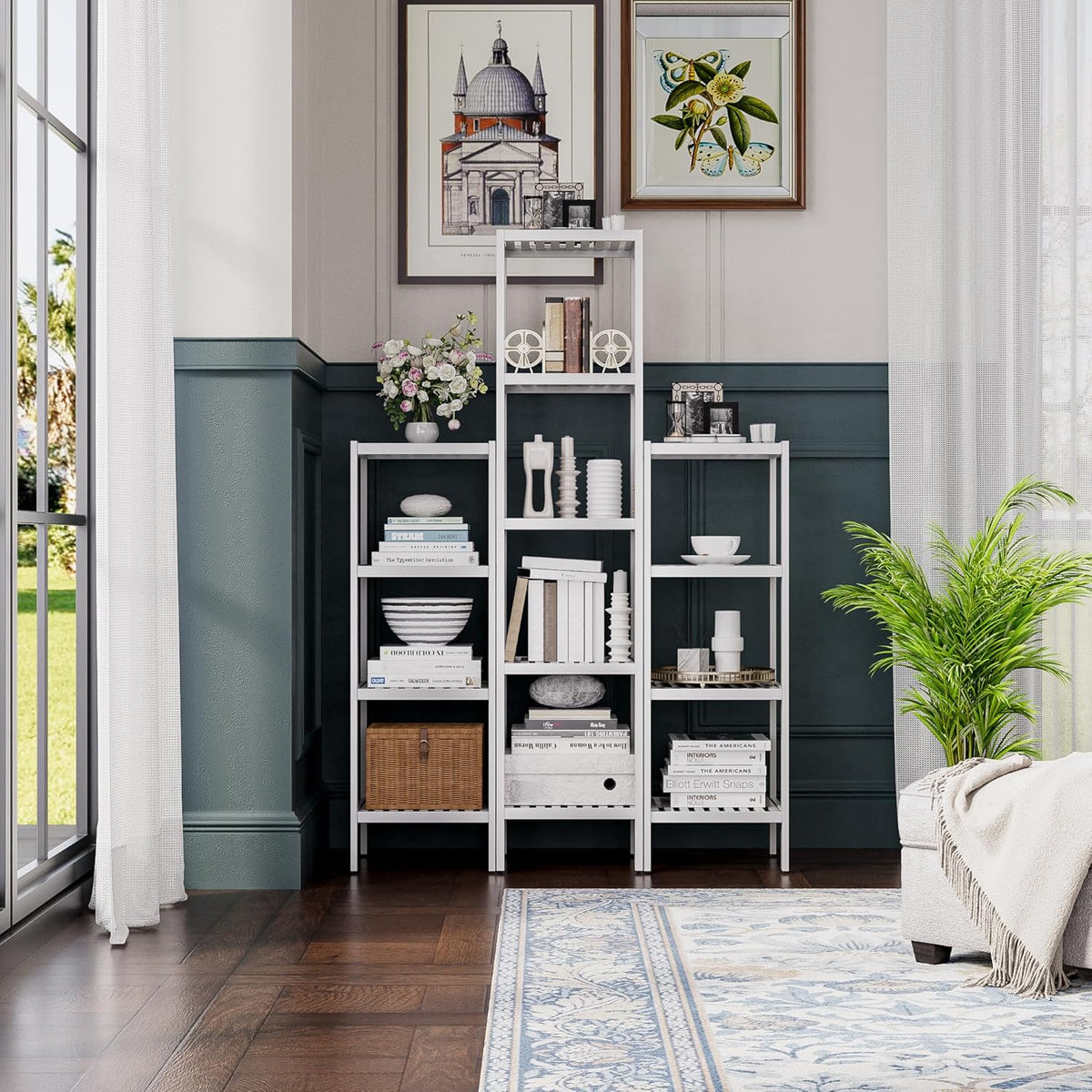 SMIBUY Bathroom Storage Shelf, 4-Tier Bamboo Rack Organizer, Multifunctional Shelving Unit for