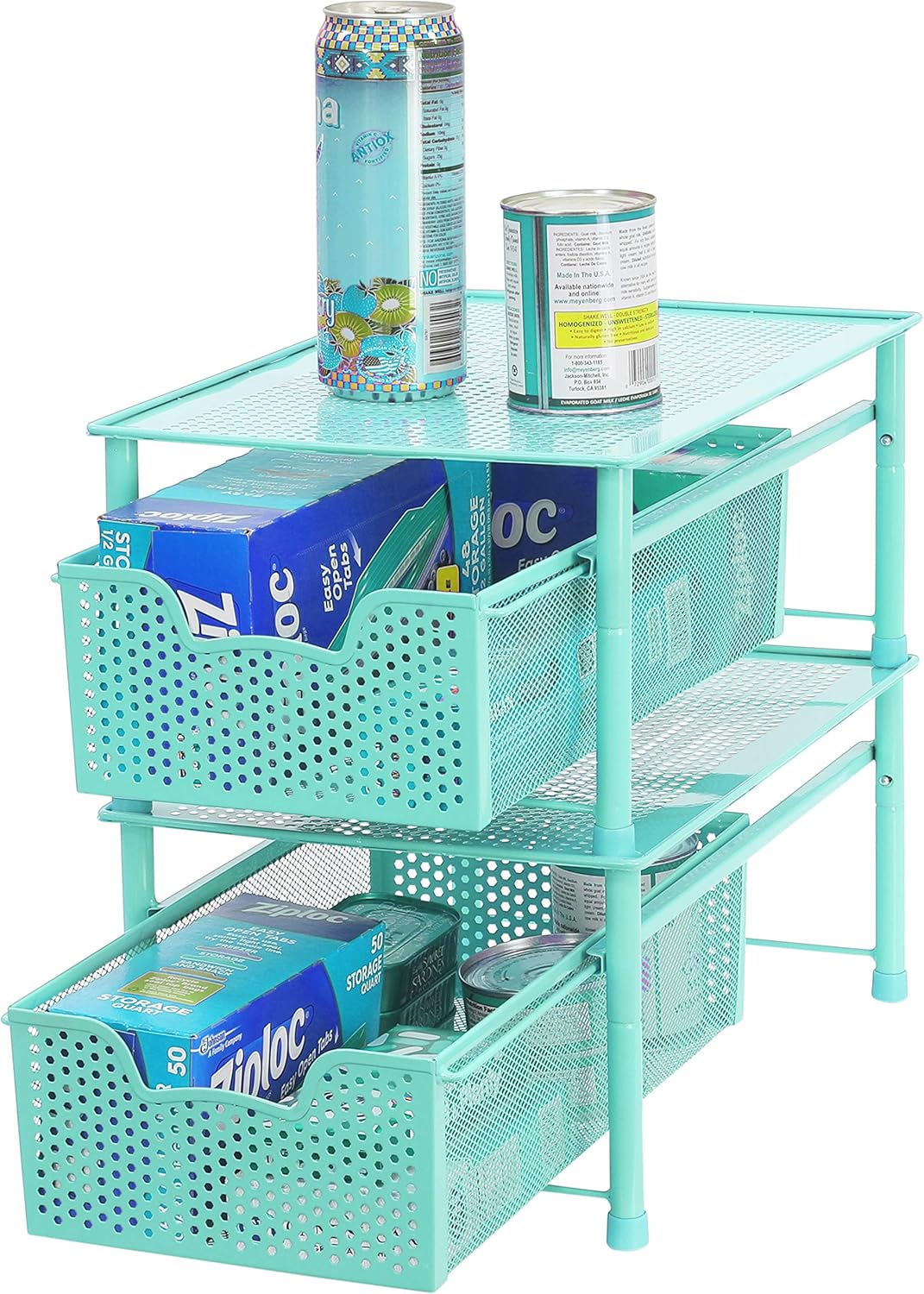 Simple Houseware Stackable Cabinet Basket Drawer Organizer, Turquoise
