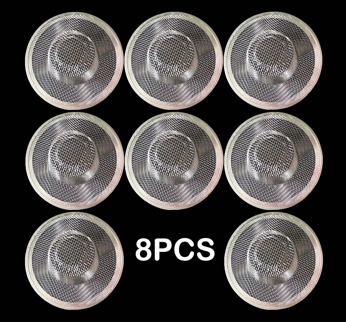 8PCS Metal Mesh Kitchen Sink Strainer, 4.41" Stainless Steel Slop Basket Filter Trap, Mesh Sink