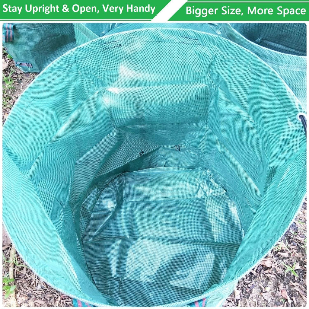 Professional 3-Pack 137 Gallon Lawn Garden Bags (D34, H34 inches) Big Yard Waste Bags with Garden