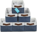 OrganiHaus Small Fabric Storage Baskets for Shelves 6 Pack, 12x8in Closet Storage Bins for Shelves