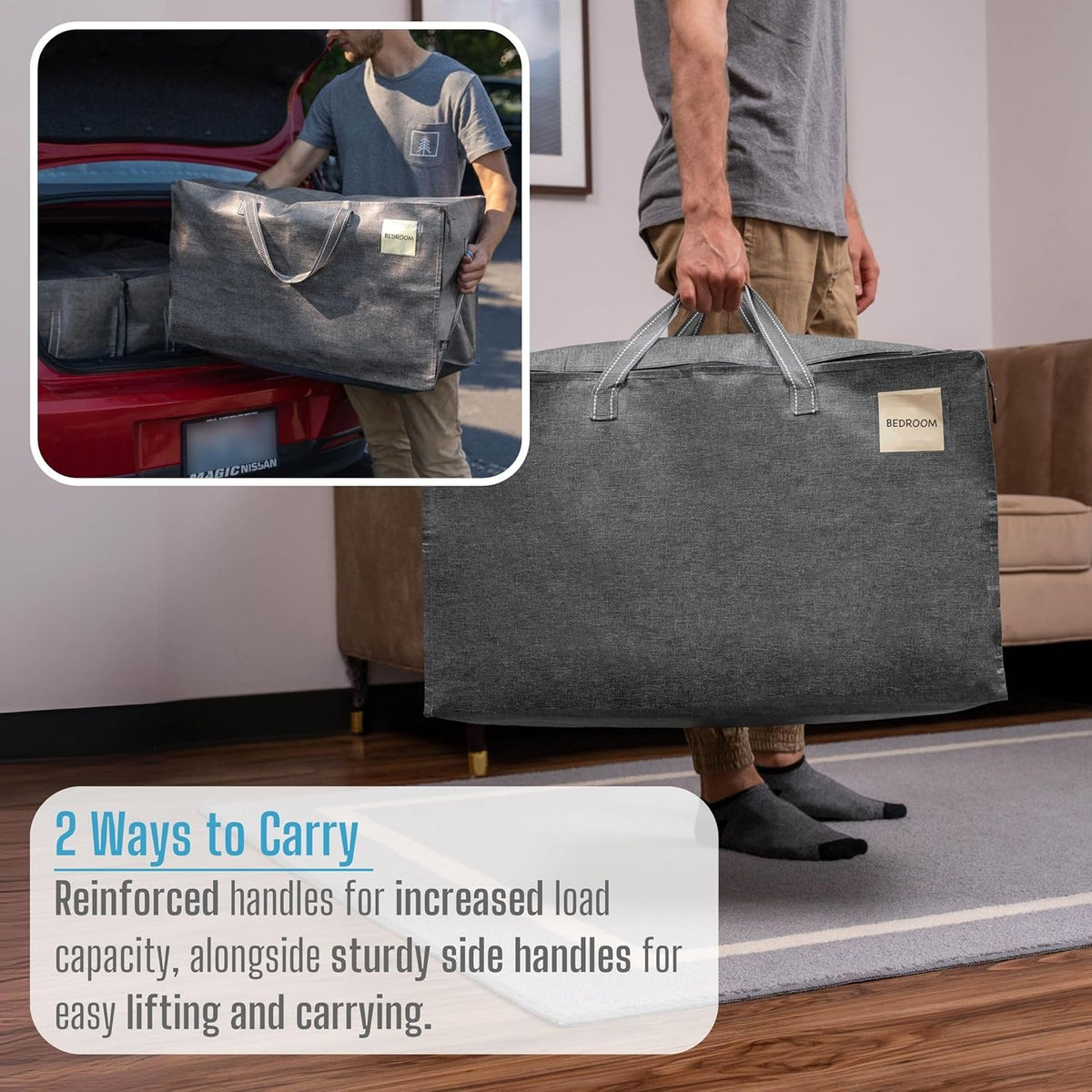 VENO 10 Pack Moving and Storage Bags, Heavy Duty, Alternative to Moving Boxes, Large Packing Totes