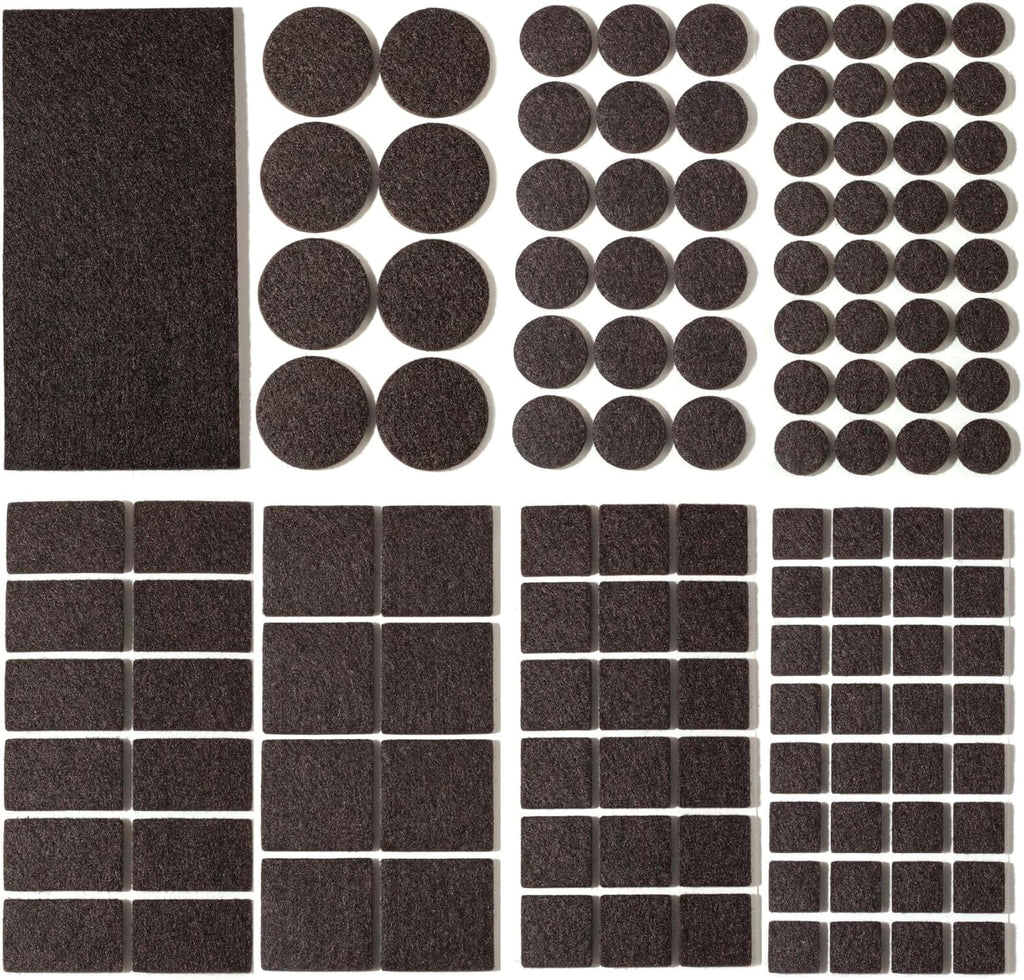 Felt Furniture Pads for Hardwood Floors 129 Piece, Furnigear Anti Scratches Felt Pads for Round