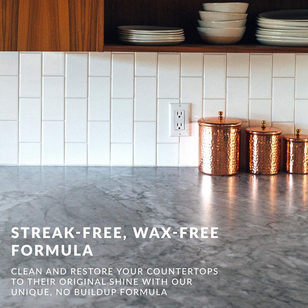 HOPE'S Countertop Restoration Polish, Streak-Free Kitchen Counter Cleaner, No Buildup Countertop