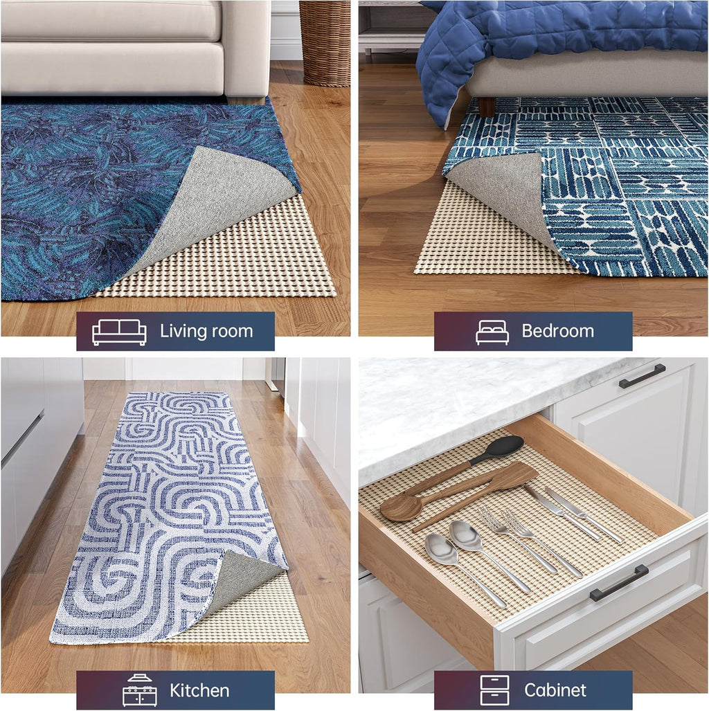 Non-Slip Rug Pad Gripper 8x10 Feet, Anti Skid Mat for Under Area Rugs, Keeps Rugs in Position and