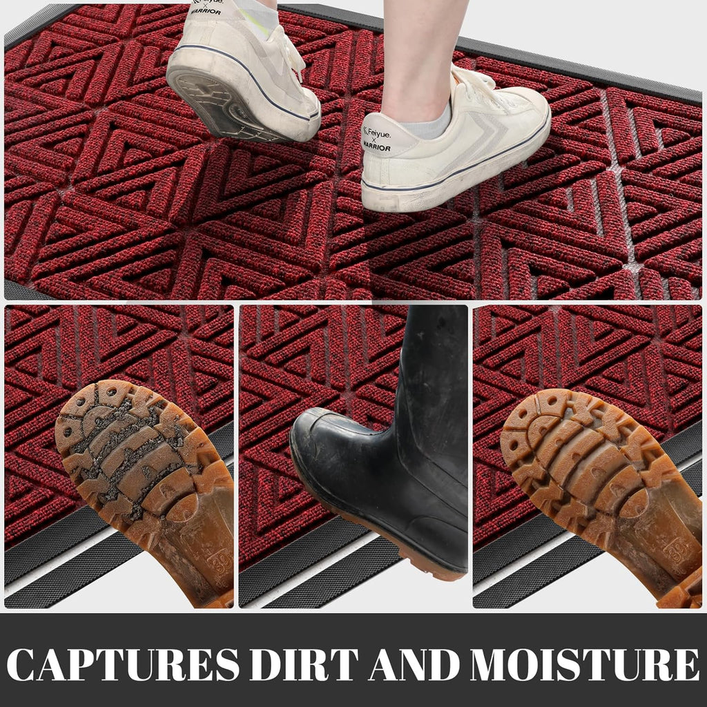 Yimobra Large Door Mat 36x24, All-Weather Waterproof Non-Slip Welcome Matt Outdoor, Heavy Duty Non