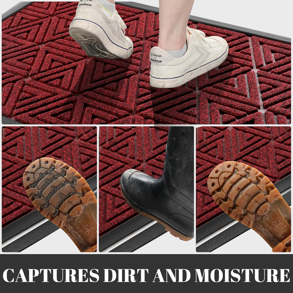 Yimobra Large Door Mat 36x24, All-Weather Waterproof Non-Slip Welcome Matt Outdoor, Heavy Duty Non