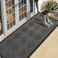 Smiry Front Door Mat Outside Entrance, Heavy Duty Outdoor Indoor Natural Rubber Doormat, Non Slip
