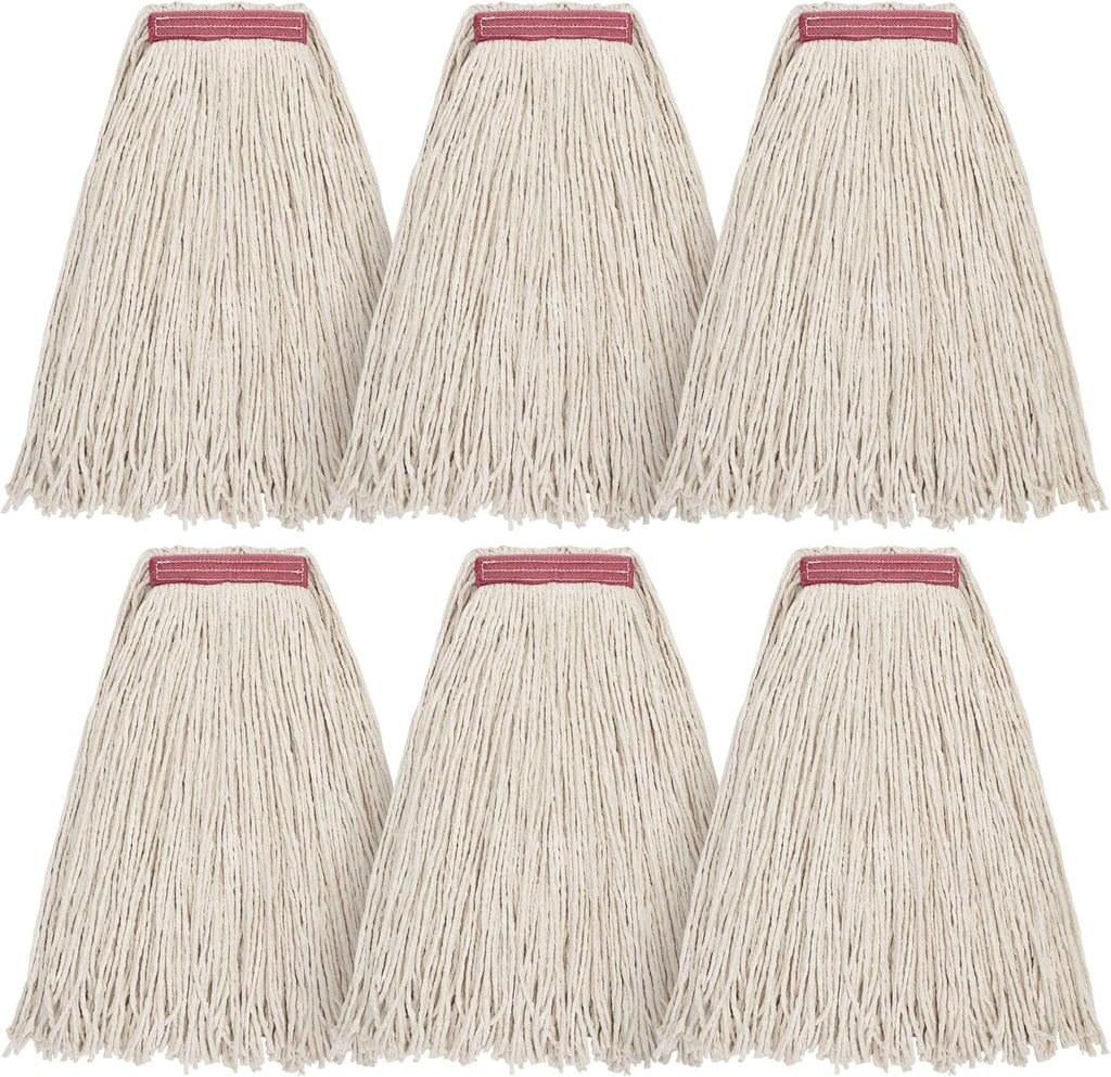 Matthew Cleaning 16oz 6Pack Cotton Floor Mop,Cotton Looped-Open String Heavy Duty String Refills