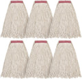 Matthew Cleaning 16oz 6Pack Cotton Floor Mop,Cotton Looped-Open String Heavy Duty String Refills