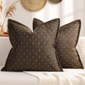 ZWJD Pillow Covers 24x24 Set of 2 Soft Polyester Textured Pillow Covers with Stylish Flange Edge
