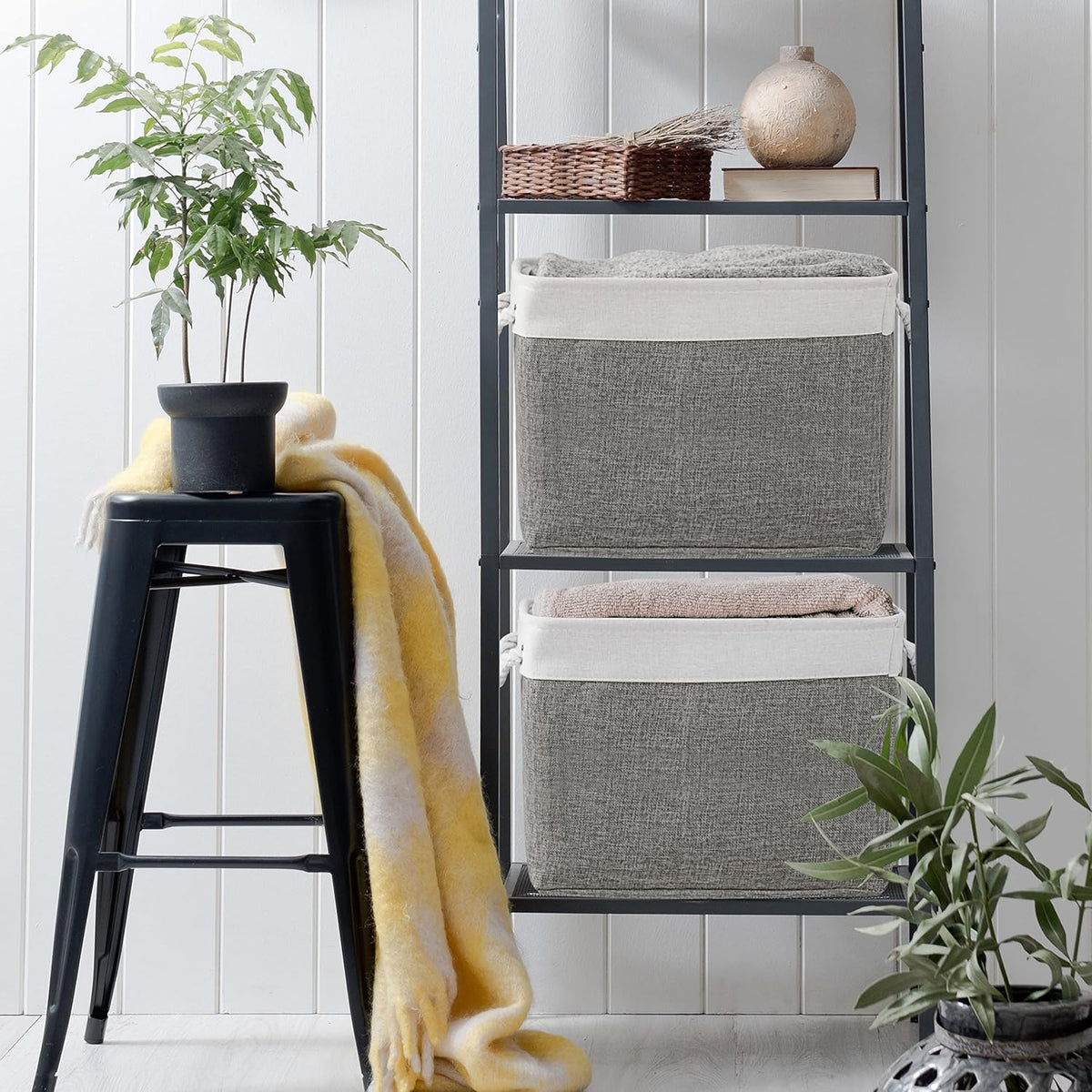 TcaFmac Organization and Storage Basket for Organizing - 16x12x12 inch Large 2 Pack Collapsible