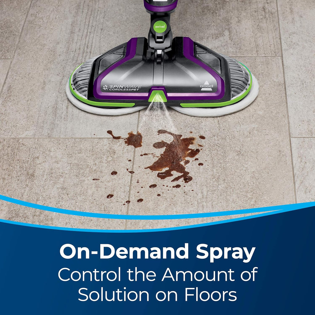 BISSELL® Spinwave Cordless Pet Hard Floor Spin Mop Cleaner 18V with washable mop pads for sealed