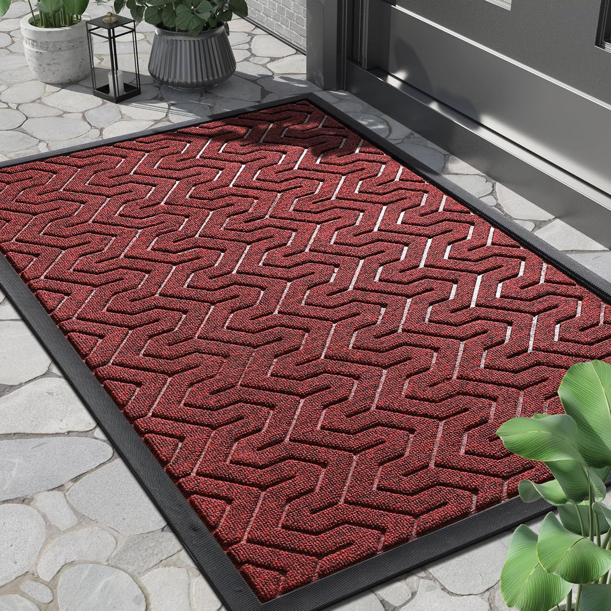 Yimobra Front Door Mat Outside Entrance 29.5x17, Waterproof Heavy Duty Outdoor Mats for Front Door
