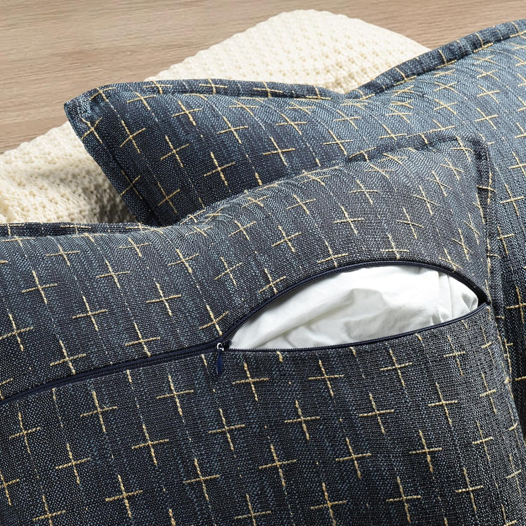 ZWJD Pillow Covers 26x26 Set of 2 Soft Polyester Textured Pillow Covers with Stylish Flange Edge