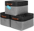 OrganiHaus Large Fabric Storage Baskets for Shelves 3 Pack | 15x11in Closet Storage Bins for