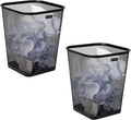 Mind Reader Mesh Trash Can, Waste Paper Basket, Square, Office, Metal Mesh, 9.75"L x 9.75"W x