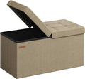 SONGMICS Mazie Collection - 30 Inches Storage Ottoman, Foldable Storage Bench with Flipping Lid
