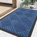 Smiry Front Door Mat Outside Entrance, Heavy Duty Outdoor Indoor Natural Rubber Doormat, Non Slip