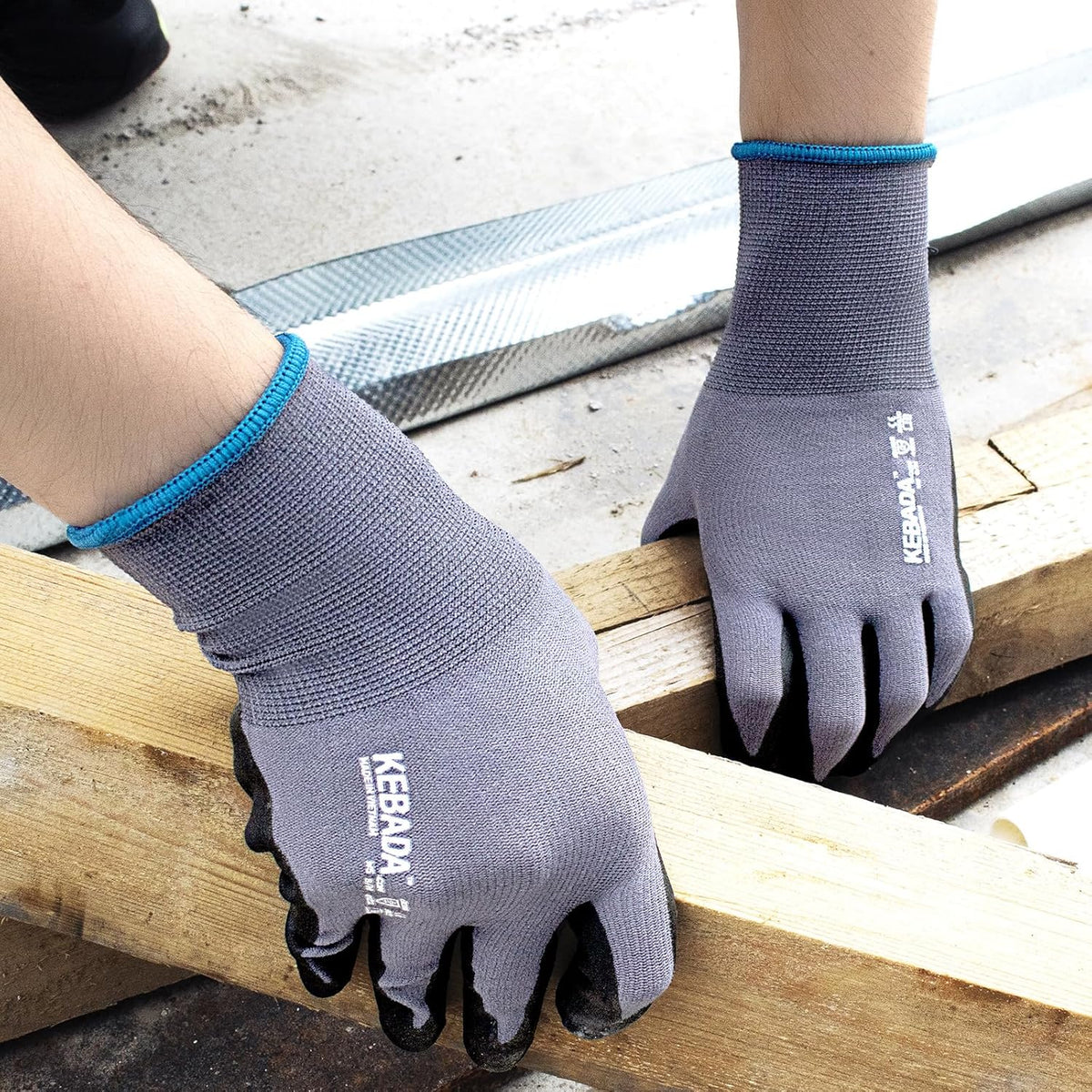Kebada Work Gloves for Men and Women, Foam Nitrile Coated Safety Gloves with Grip, Ideal for