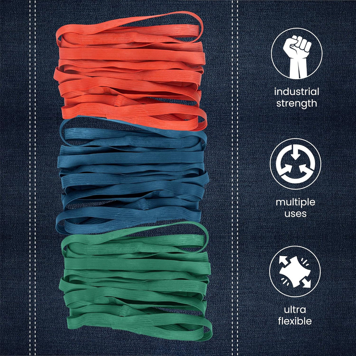 36 Pack Mover Blanket Rubber Bands - Extra Large Rubber Bands for Moving Blankets and Furniture