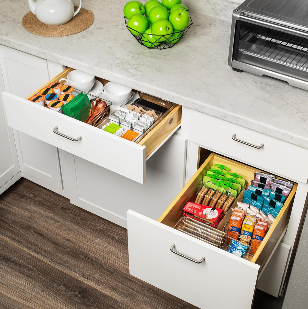 ClearSpace Plastic Pantry Organization and Storage Bins with Removable Dividers – Perfect Kitchen